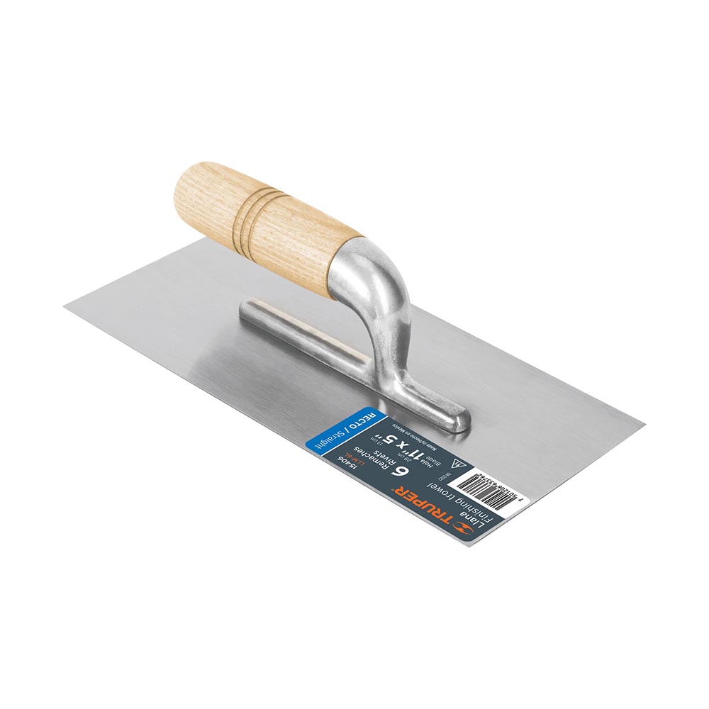 Llana 11 pulg canto recto 6 remaches mango de madera